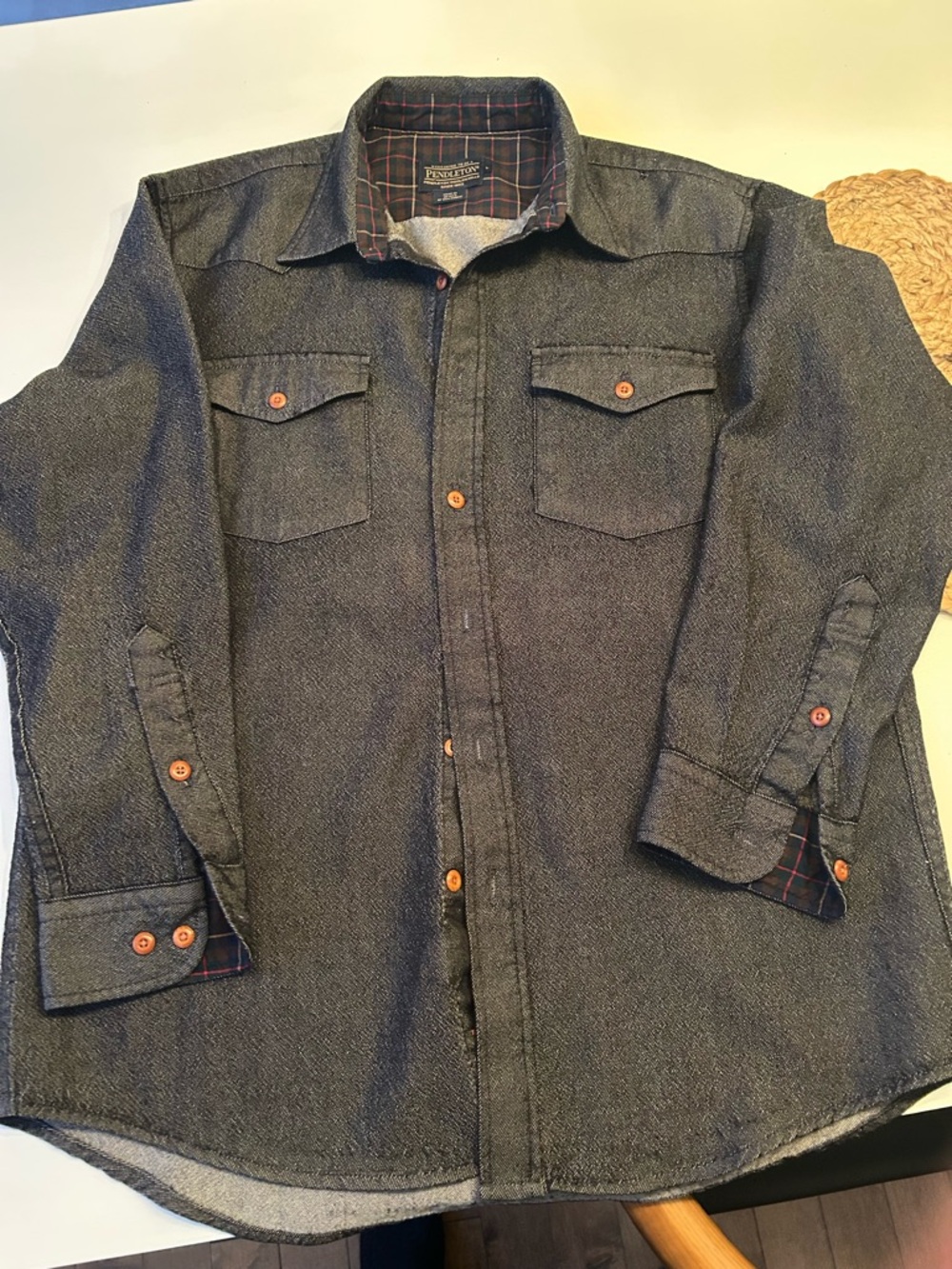 Pendleton Charcoal Gray Lightweight Shirt Jacket